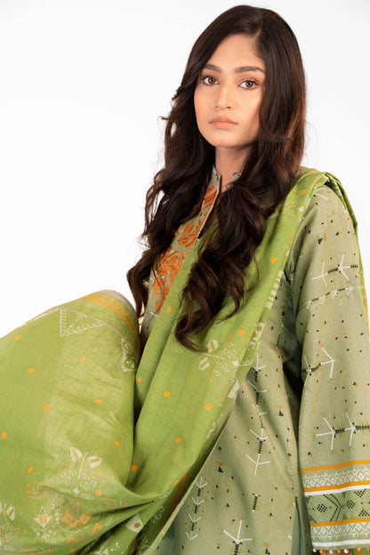 2 Pc Printed Lawn Suit With Lawn Dupatta