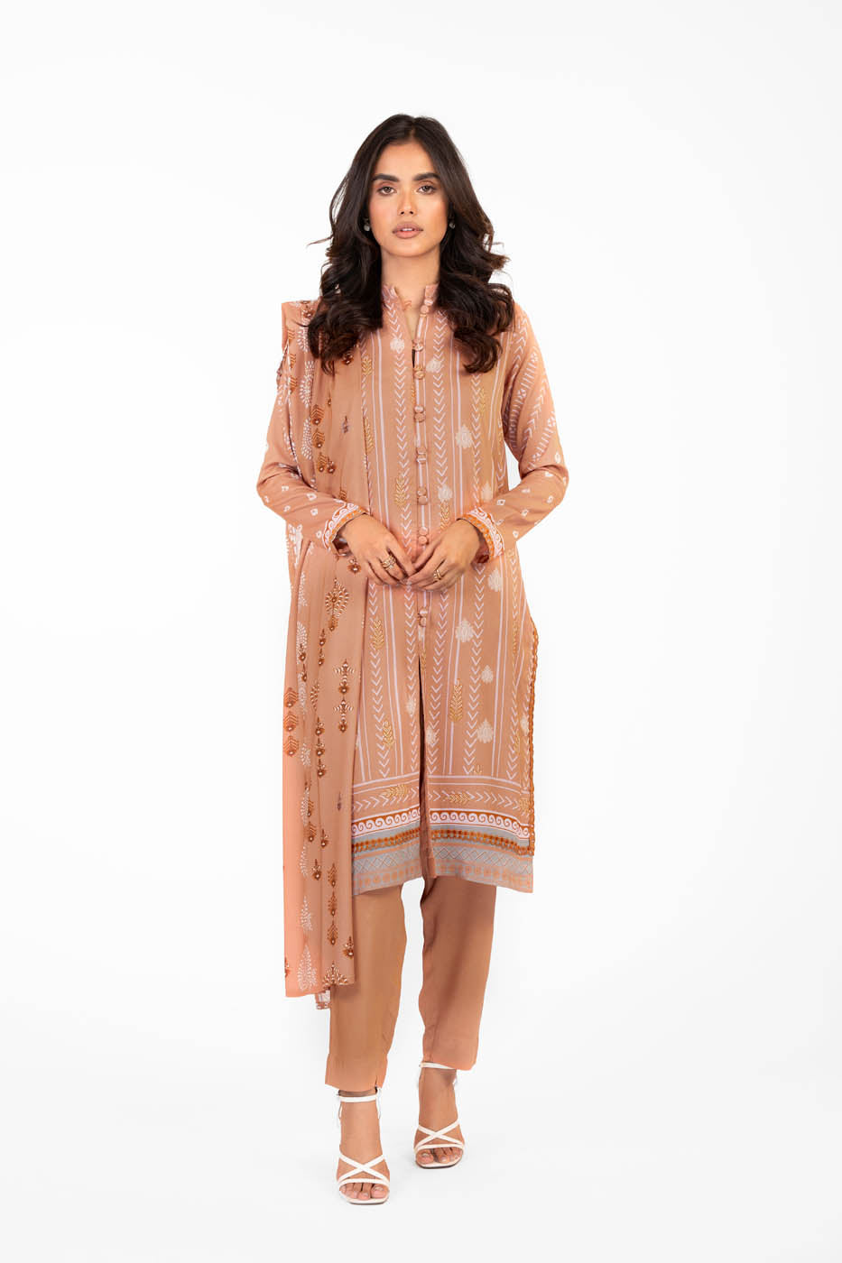 2 Pc Printed Lawn Suit With Lawn Dupatta