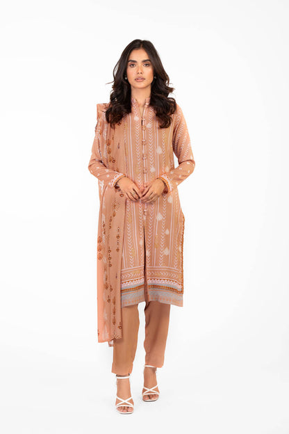 2 Pc Printed Lawn Suit With Lawn Dupatta