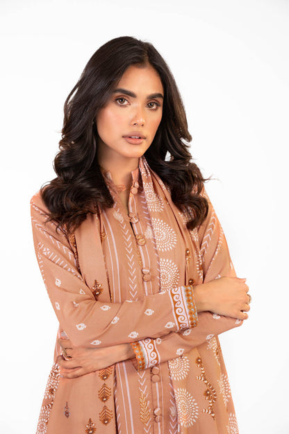 2 Pc Printed Lawn Suit With Lawn Dupatta
