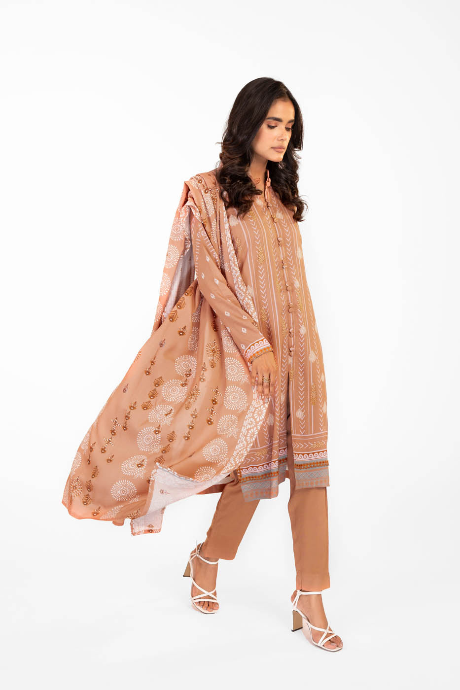 2 Pc Printed Lawn Suit With Lawn Dupatta