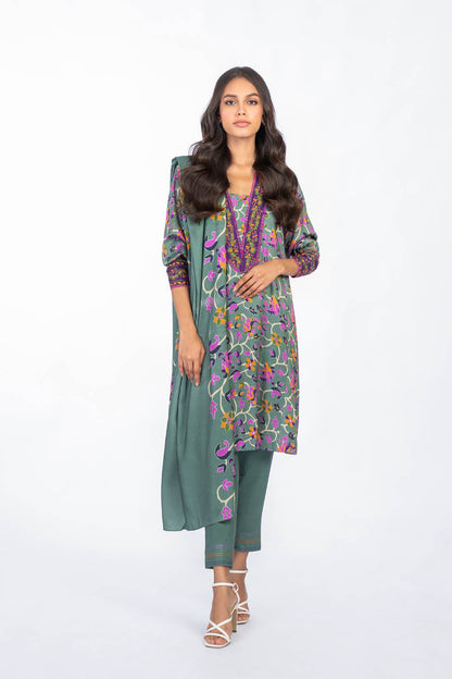 2 Pc Printed Lawn Suit With Lawn Dupatta