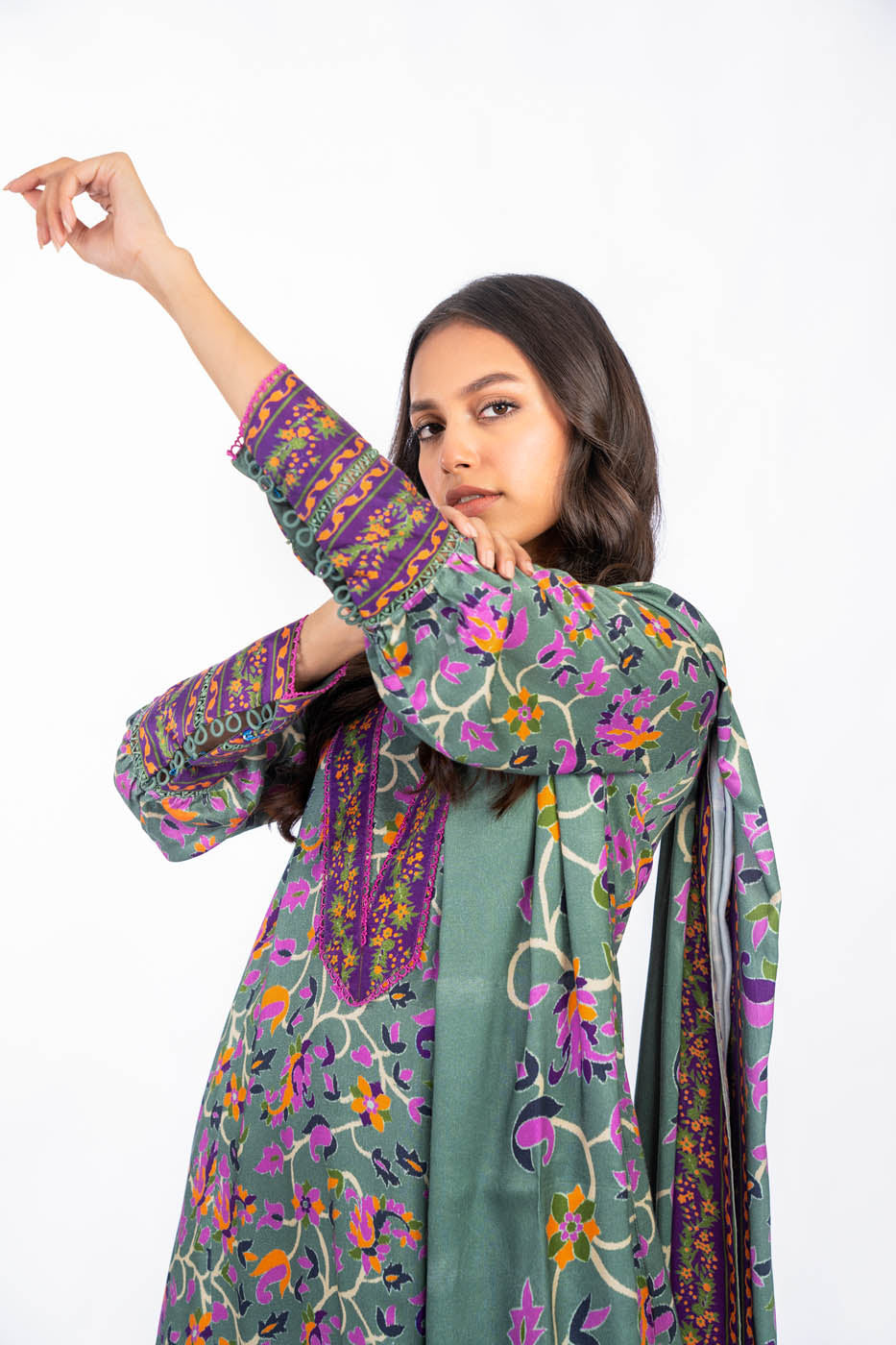 2 Pc Printed Lawn Suit With Lawn Dupatta