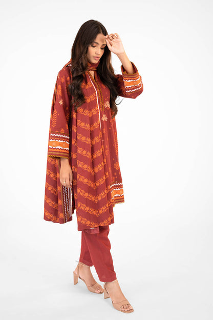 2 Pc Printed Lawn Suit With Lawn Dupatta