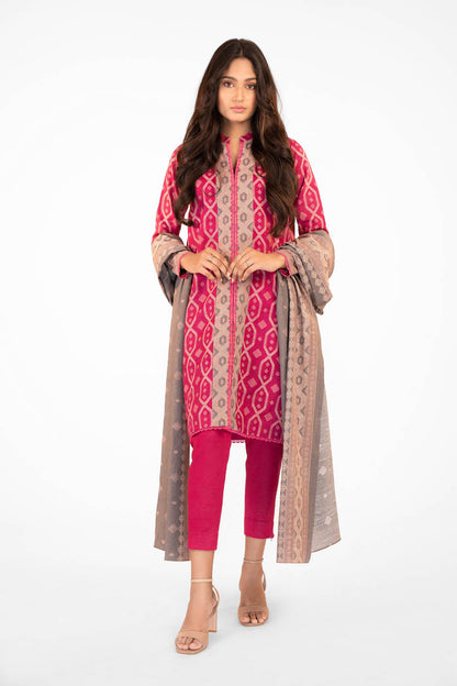 2 Pc Printed Lawn Suit With Lawn Dupatta