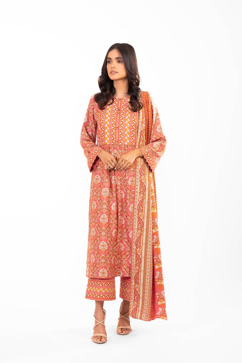2 Pc Printed Lawn Suit With Lawn Dupatta
