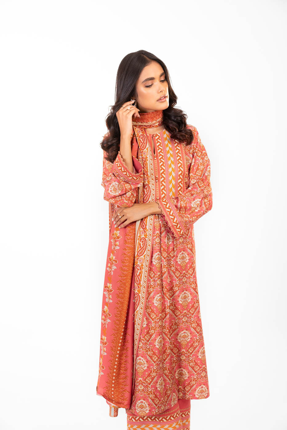 2 Pc Printed Lawn Suit With Lawn Dupatta