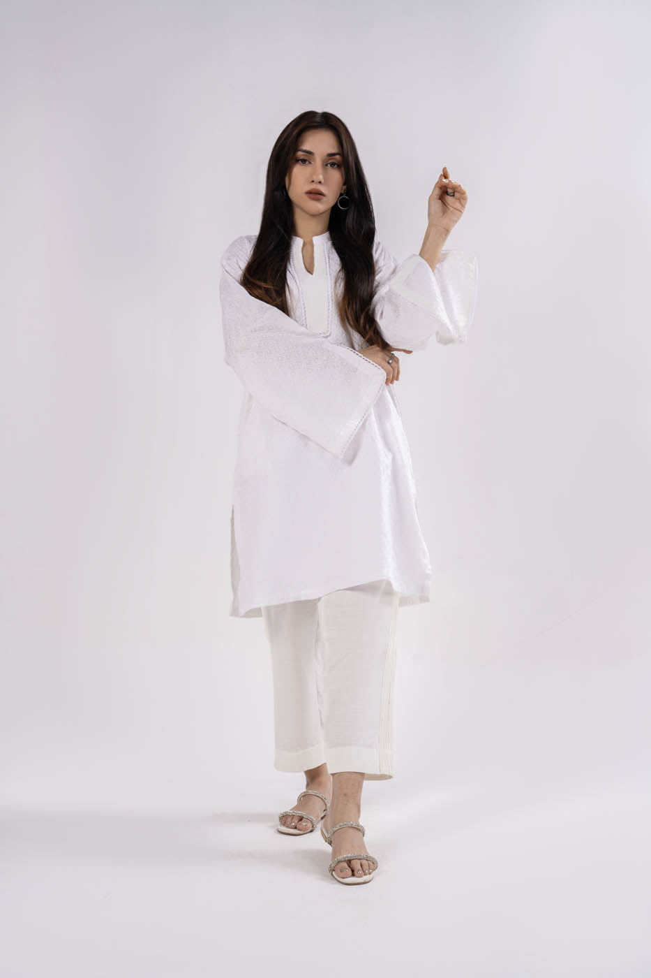 Dyed Chikan Kari Kurti