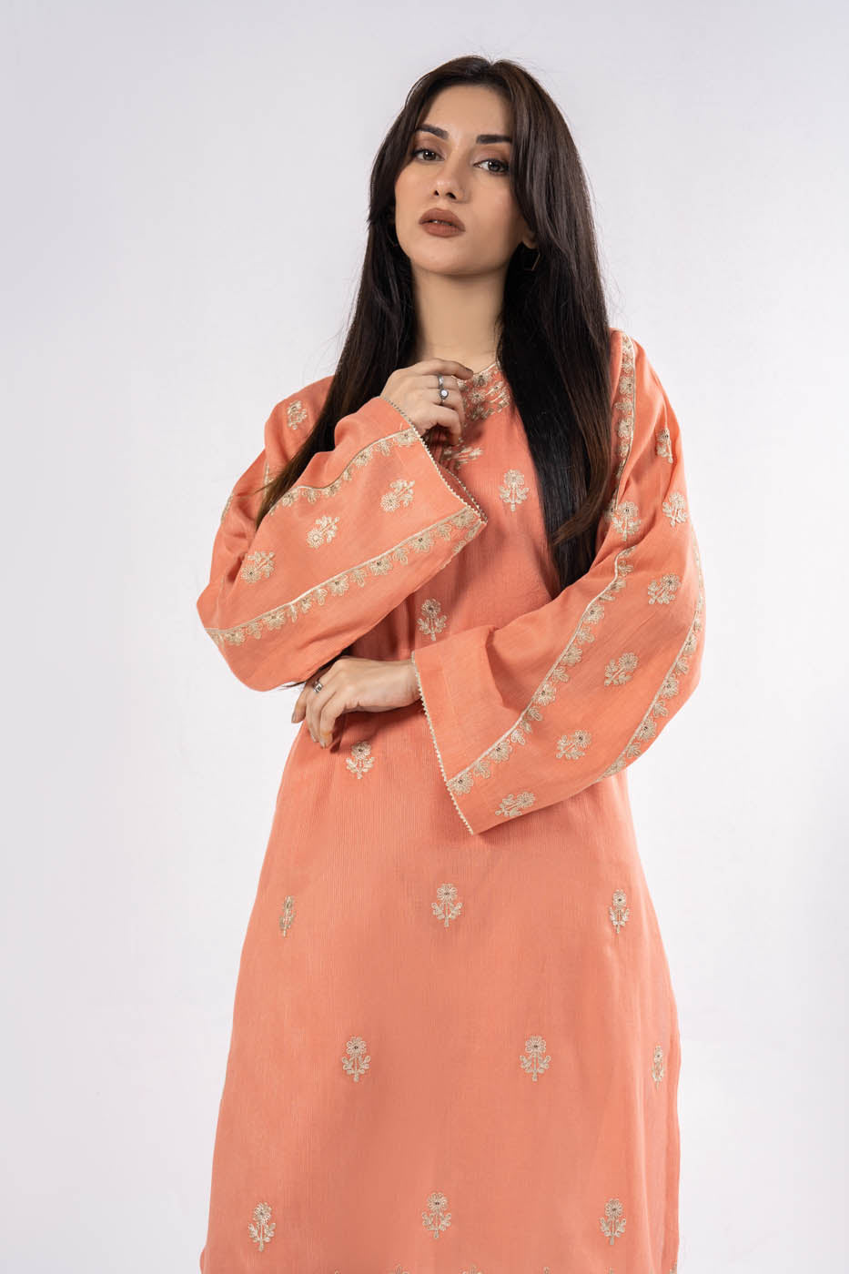 Printed Zari Lawn Kurti