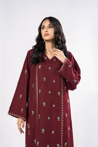 Printed Raw Silk Kurti