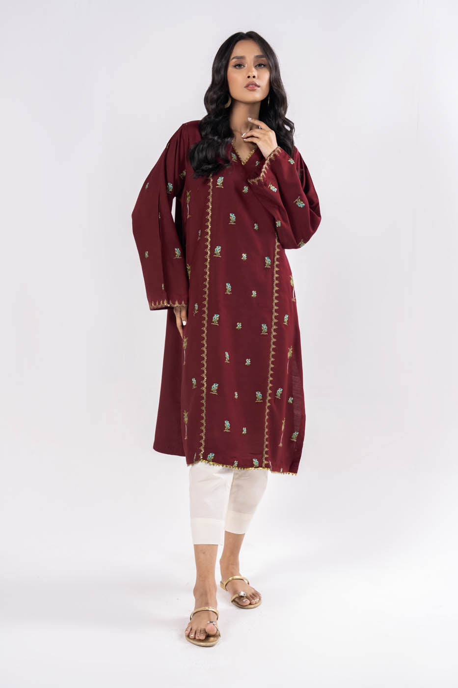Printed Raw Silk Kurti
