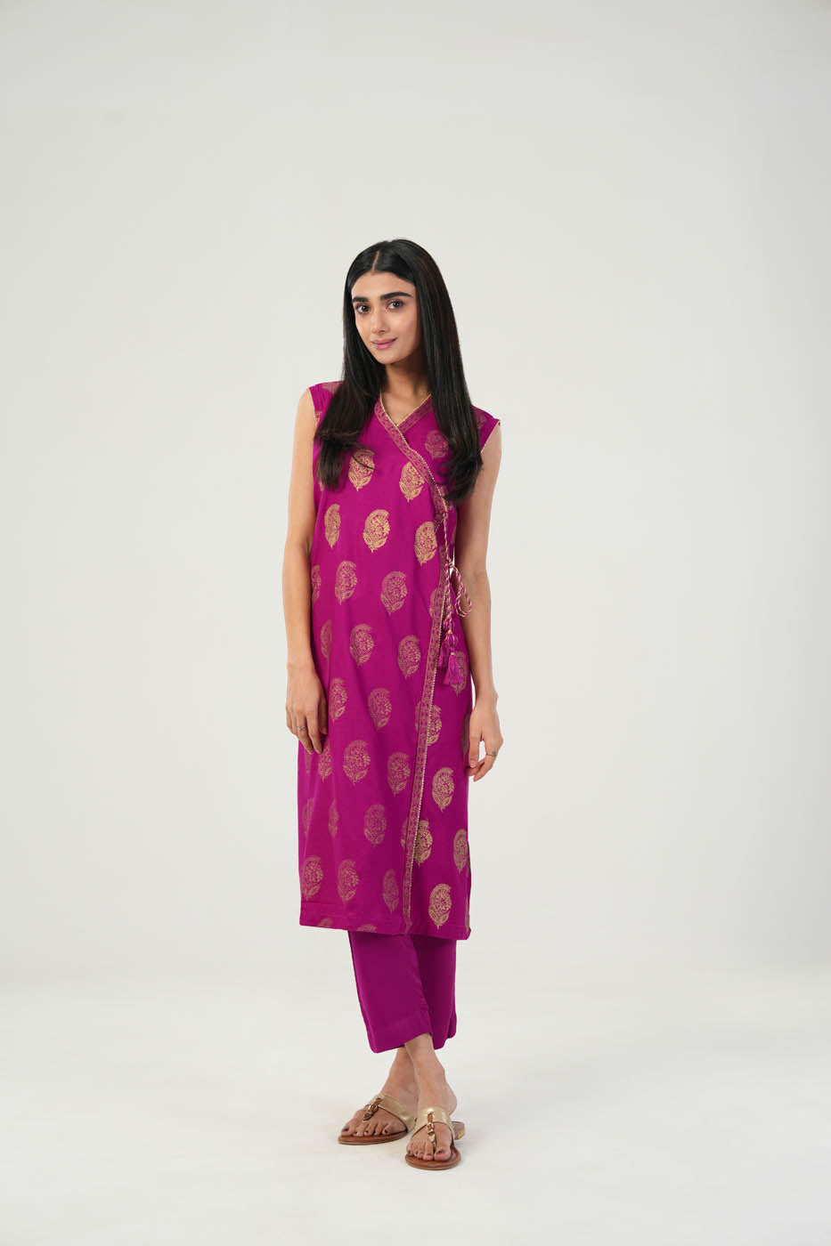 2 Pc Printed Raw Silk Outfit