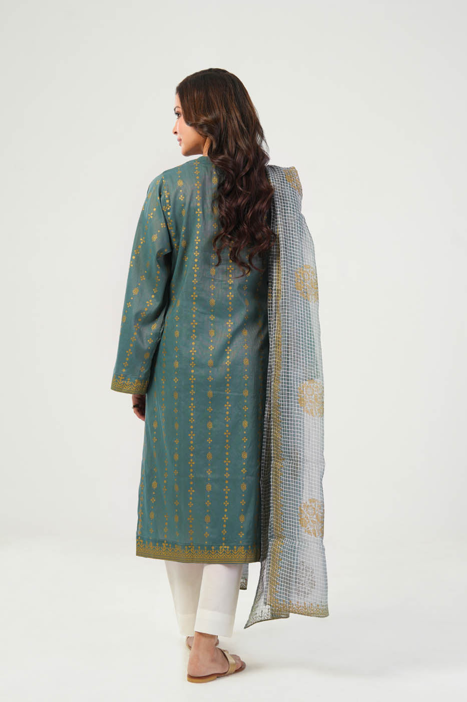 2 Pc Printed Zari Lawn Outfit