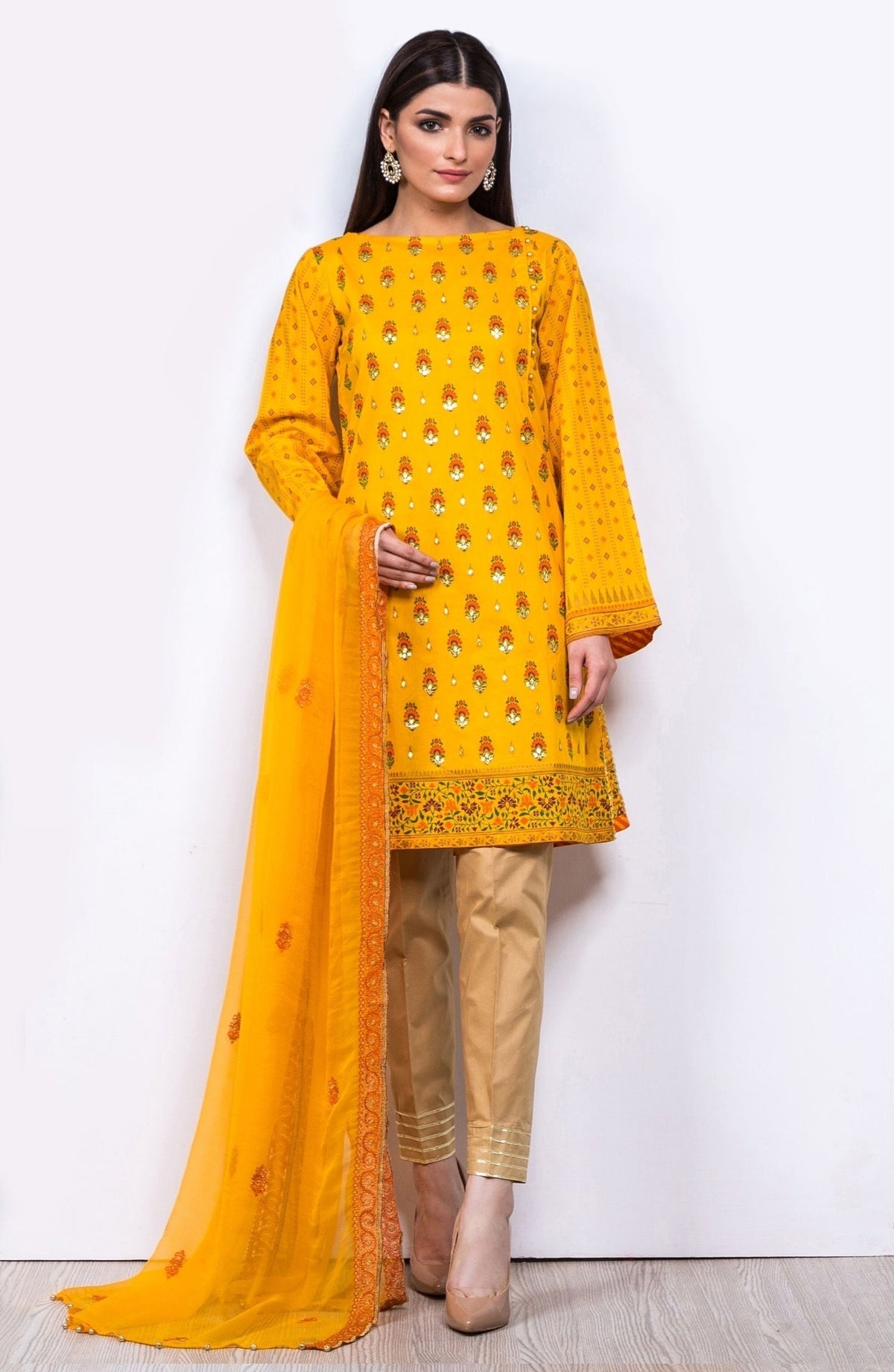 Orient - Unstitched 3 Piece Embroidered Lawn Suit
