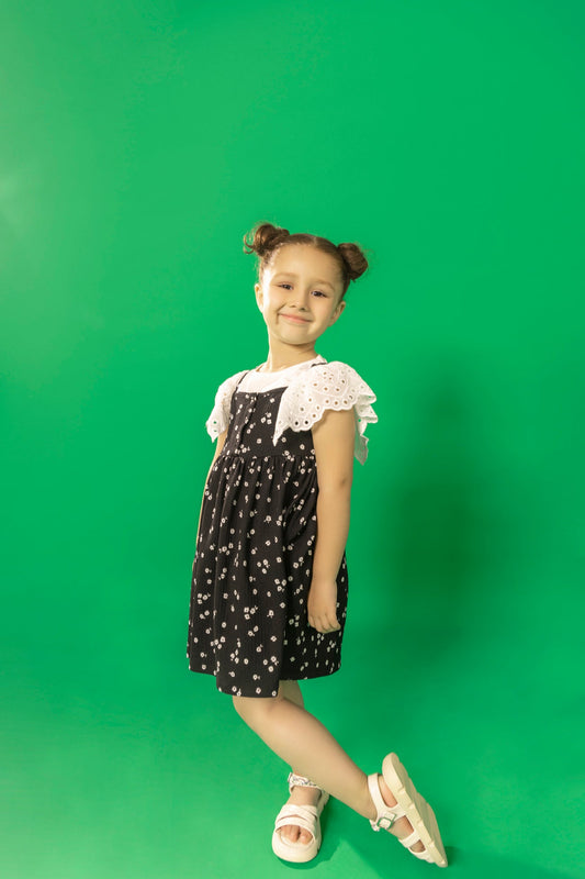 BTW - TEXTURED PRINTED DRESS