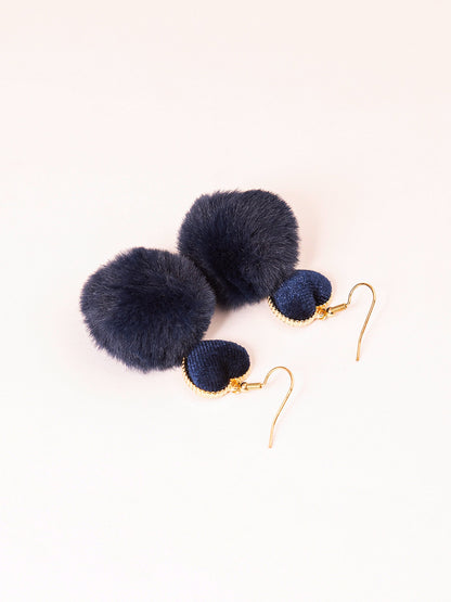 Limelight - Heart Pompom Drop Earrings