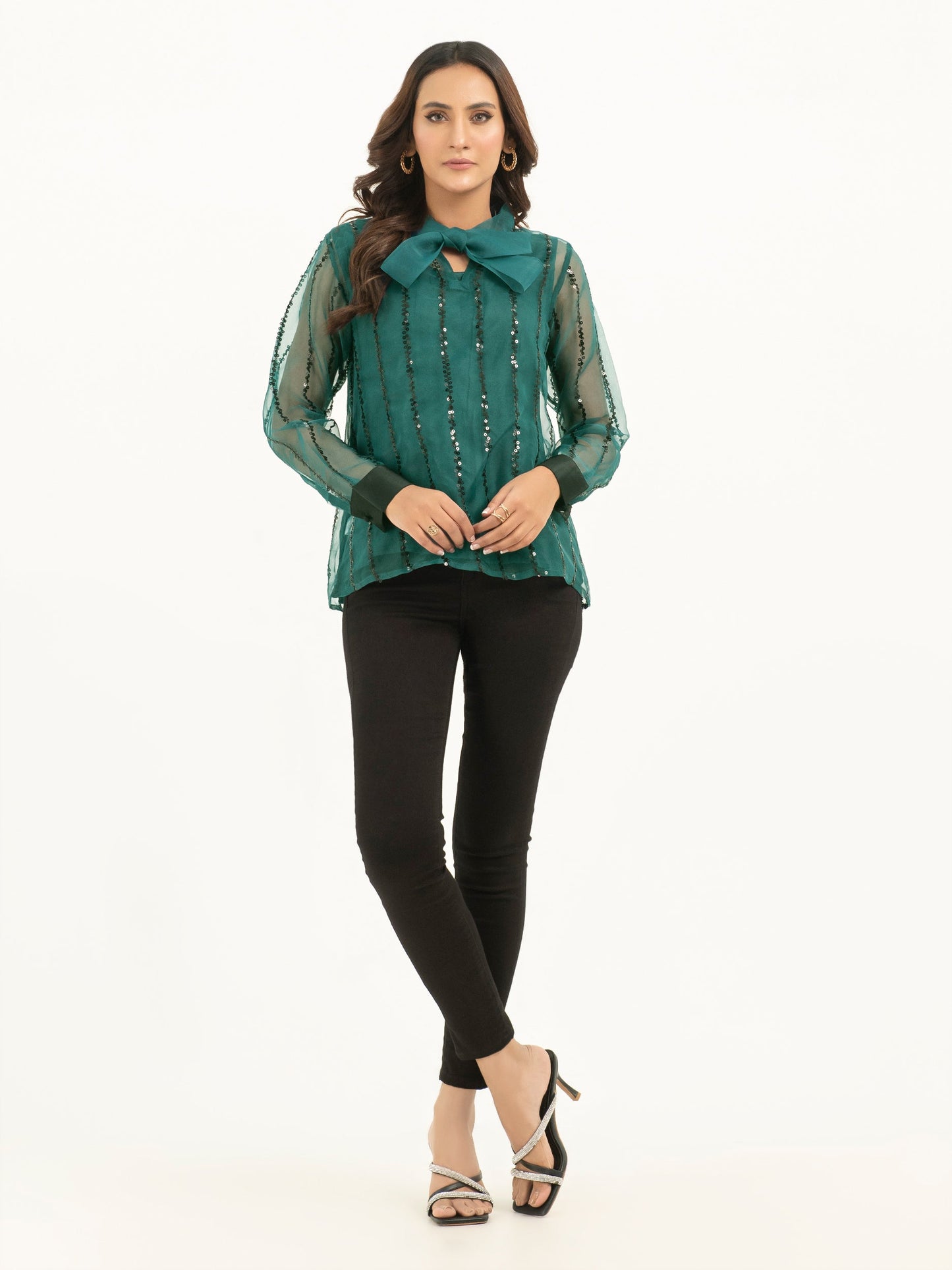 Limelight - Organza Top With Inner -Embellished