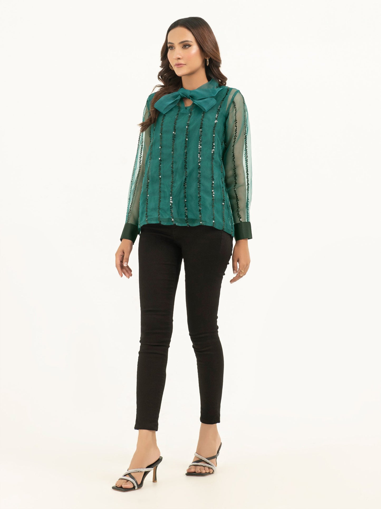 Limelight - Organza Top With Inner -Embellished