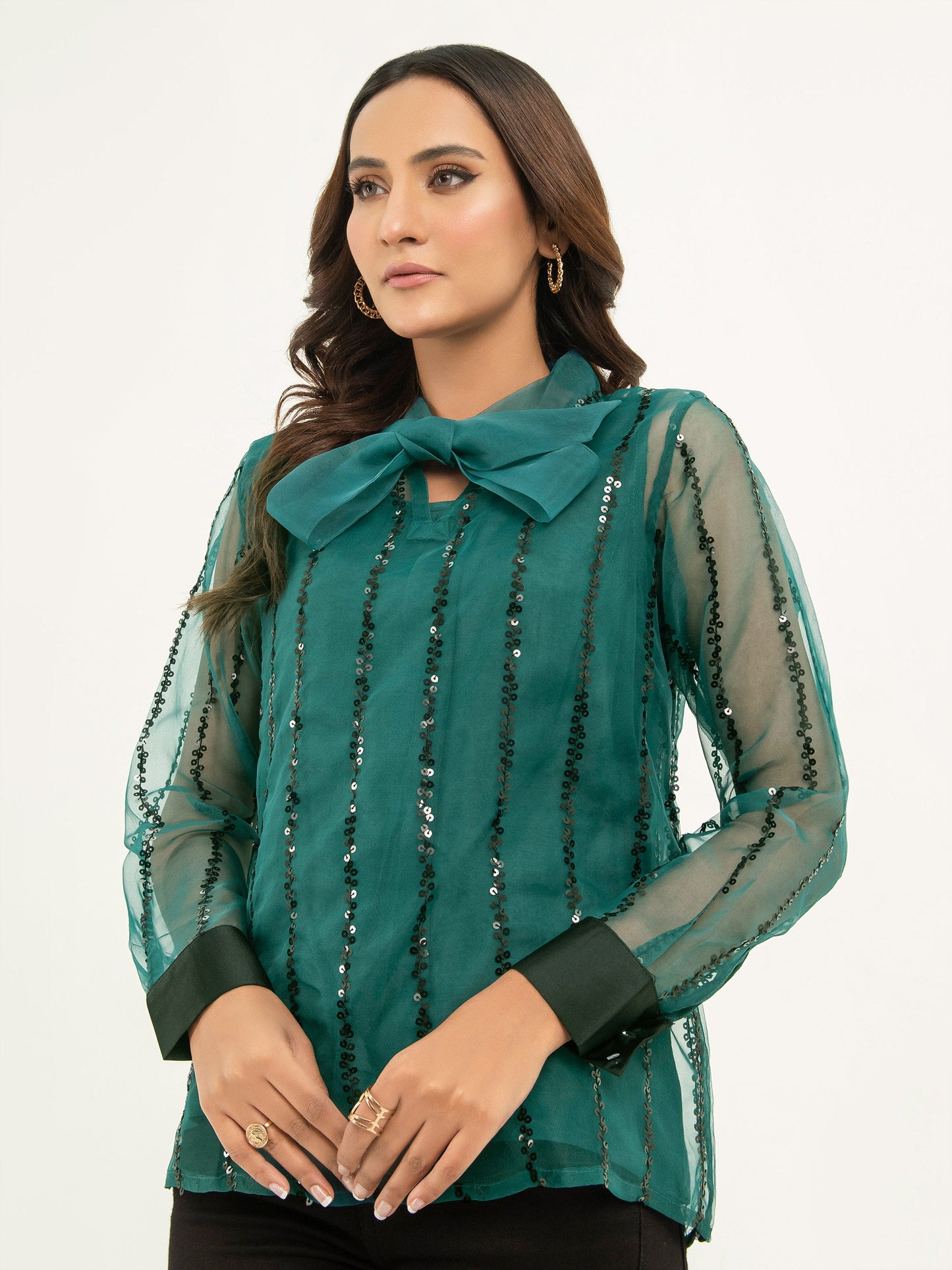 Limelight - Organza Top With Inner -Embellished