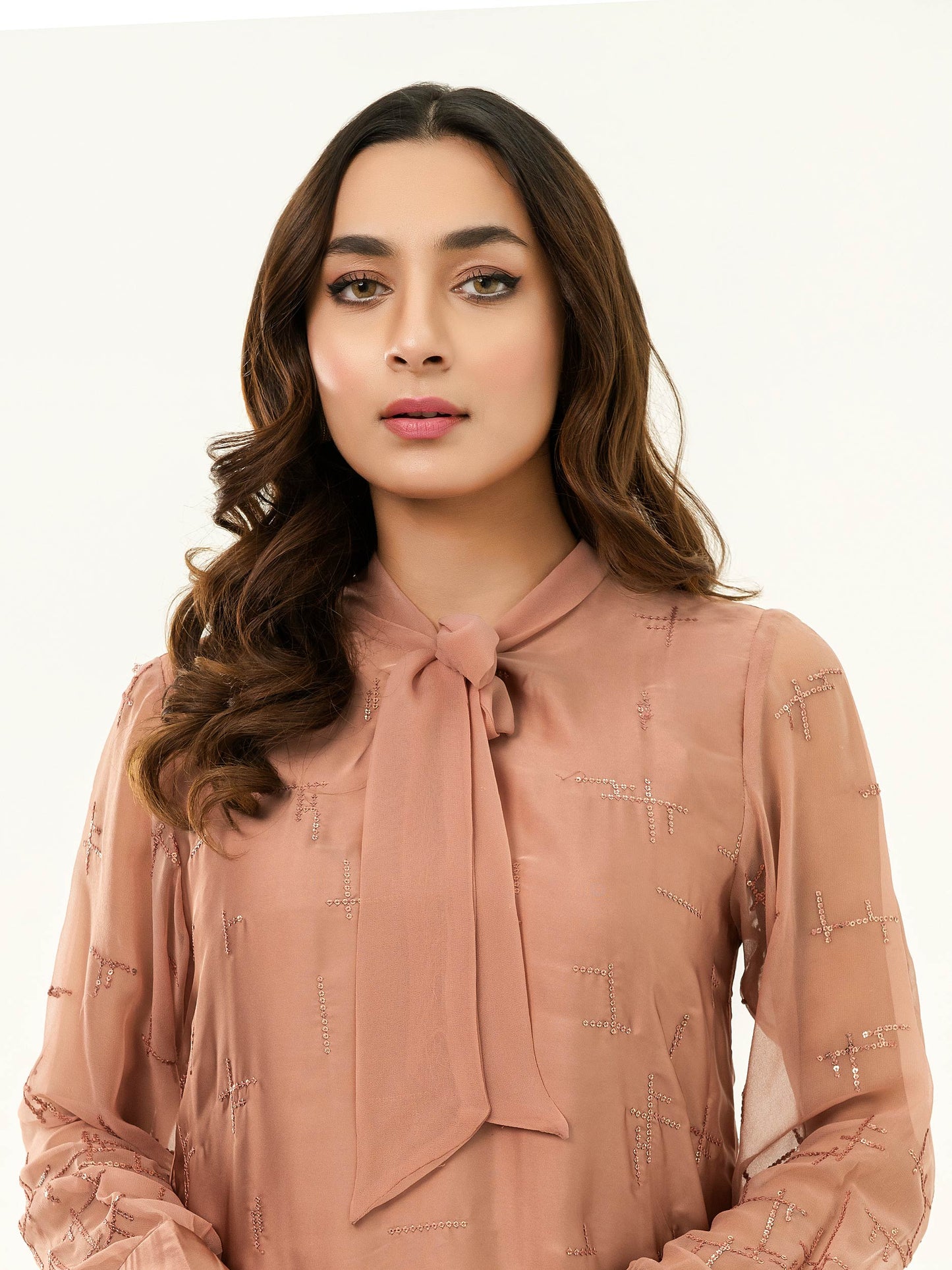 2 Piece Silk Suit-Embellished (Pret)