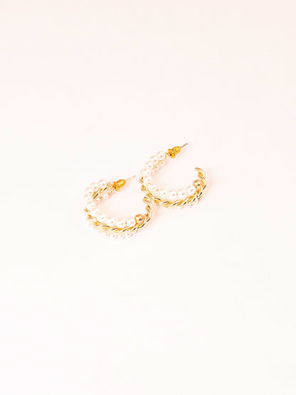 Limelight - Pearl C-Hoop Earrings