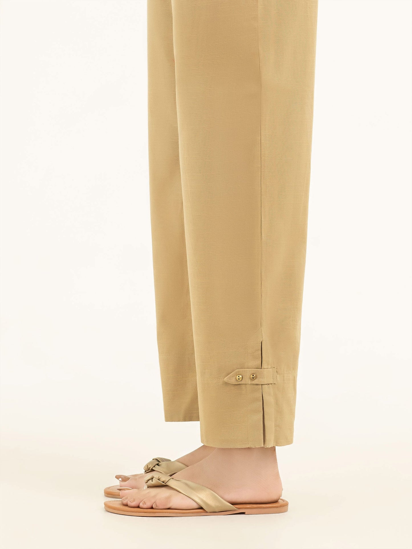 Buttoned Khaddar Trousers