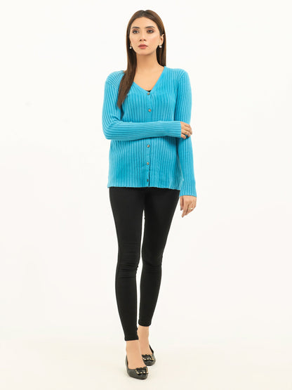 Buttoned Ribbed Cardigan