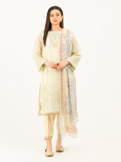 3 Piece Net Suit-Embroidered (Pret)