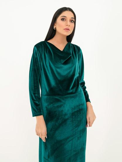 Solid Velvet Dress