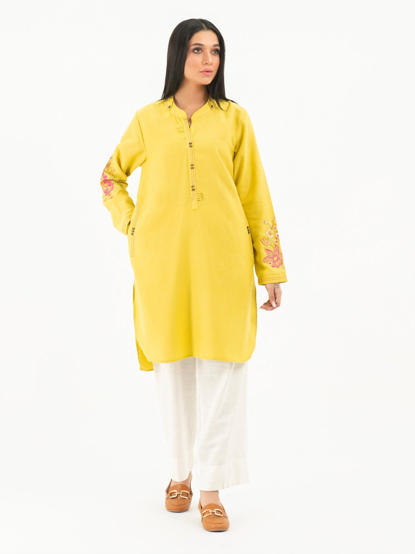 Limelight - Khaddar Shirt-Embroidered (Pret)