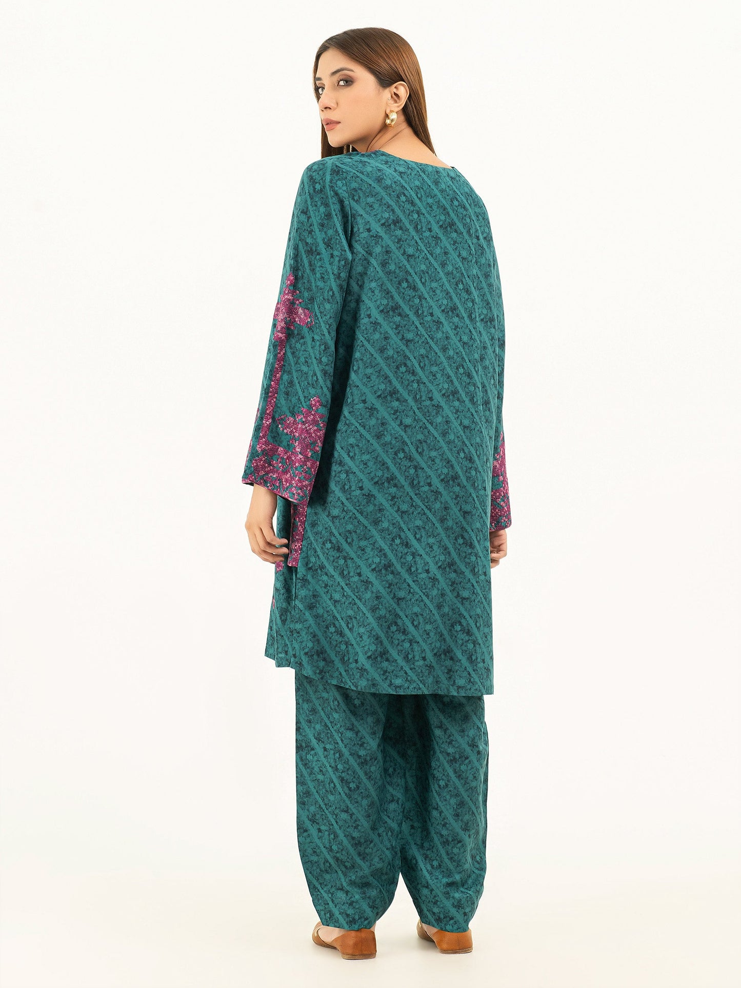 2 Piece Linen Suit-Embroidered (Pret)