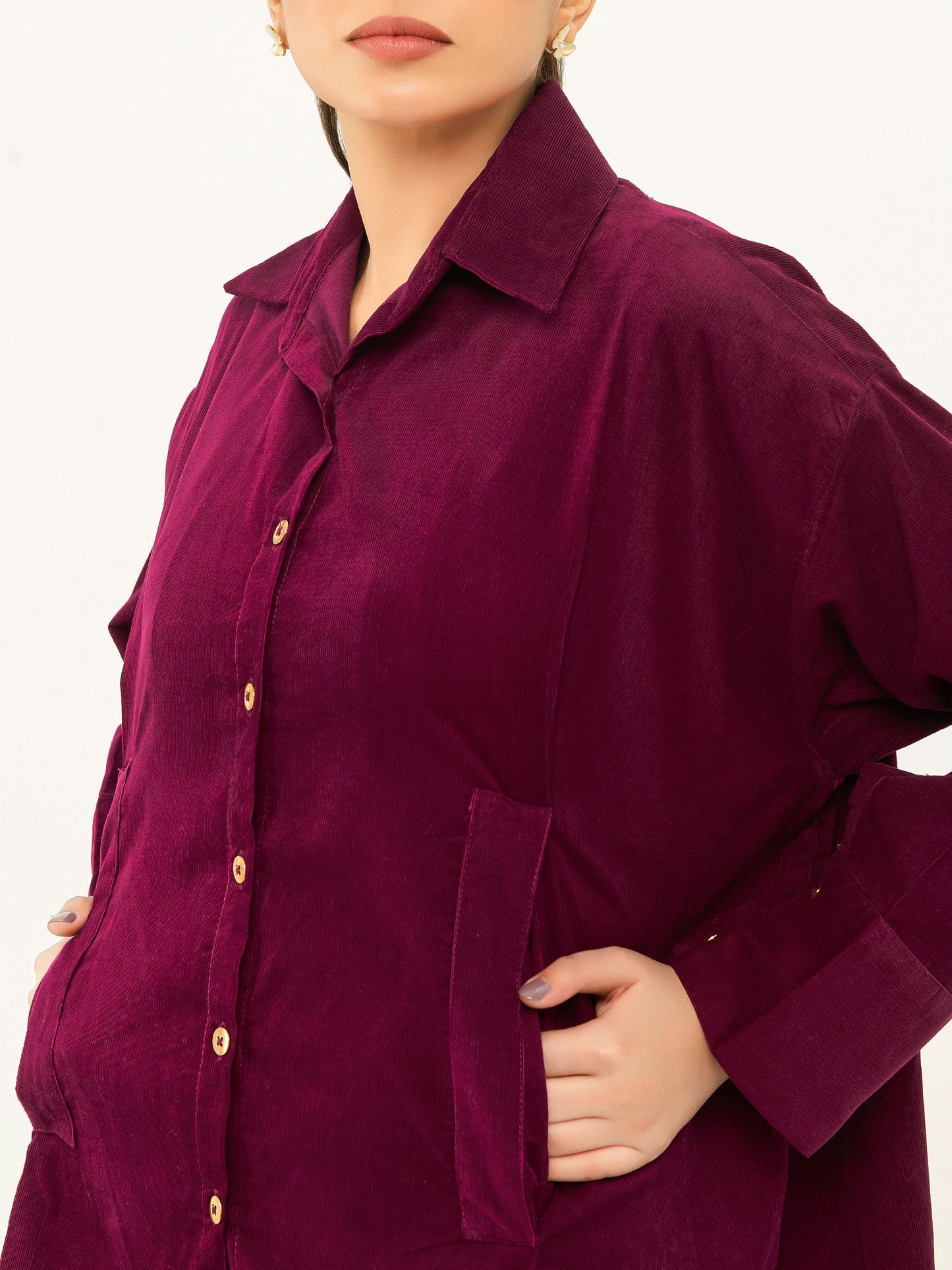 Button Down Corduroy Top