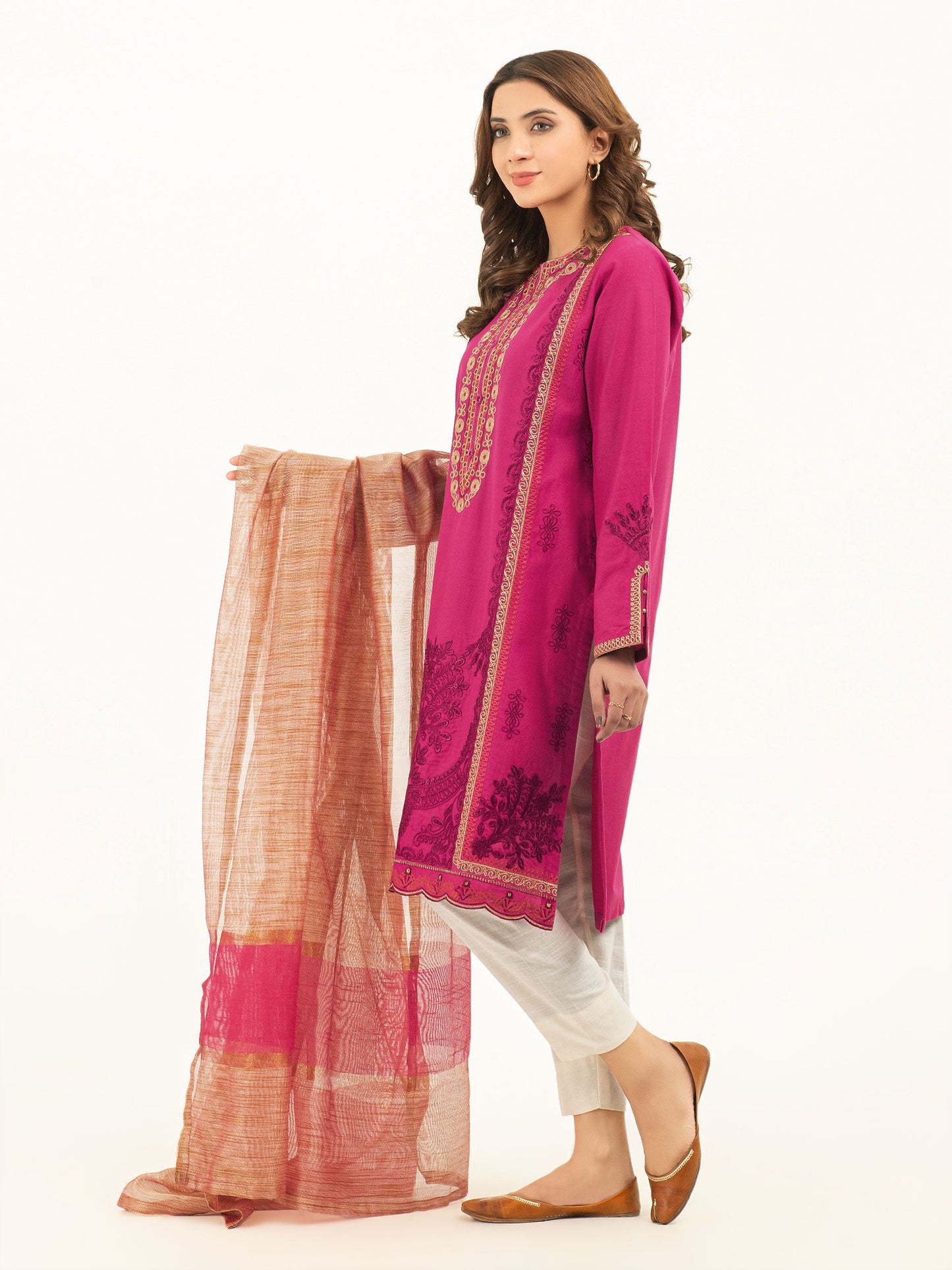 2 Piece Winter Cotton Suit-Embroidered (Pret)