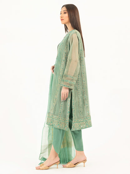 3 Piece Net Suit-Embroidered (Pret)