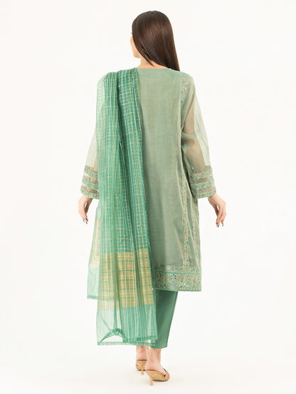 3 Piece Net Suit-Embroidered (Pret)