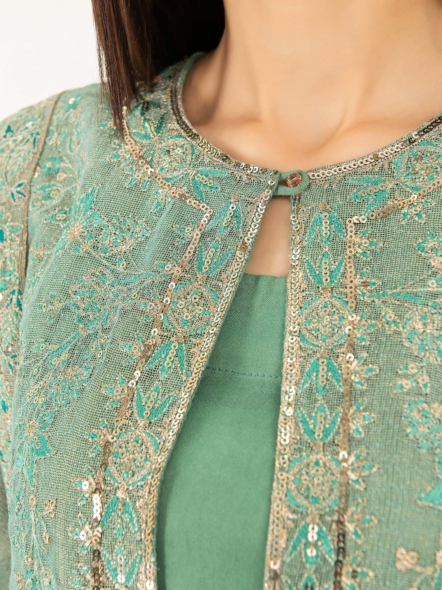 3 Piece Net Suit-Embroidered (Pret)