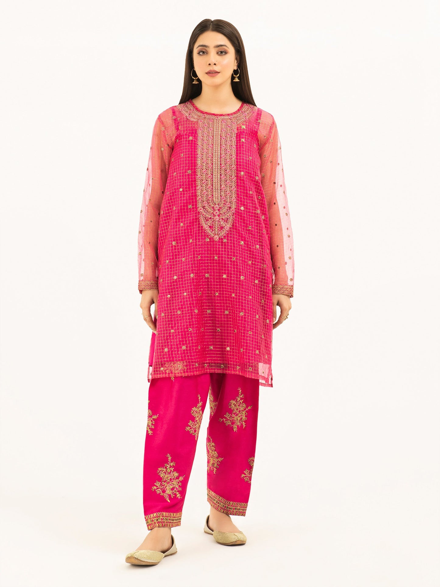 Limelight - 2 Piece Organza Suit-Embroidered (Pret)