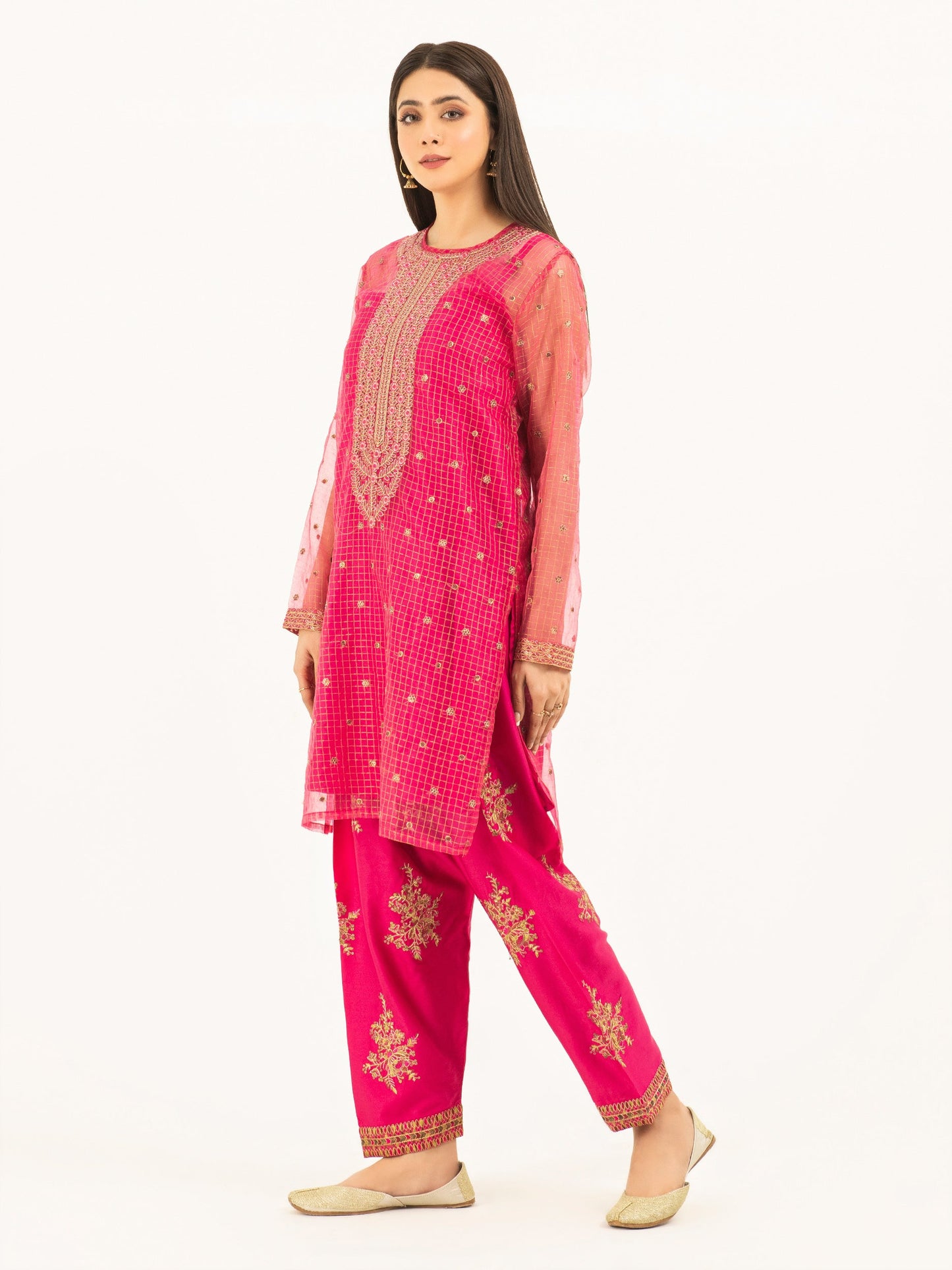 Limelight - 2 Piece Organza Suit-Embroidered (Pret)