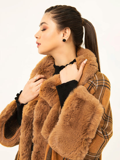 Faux Fur Cape Shawl