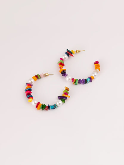 Limelight - Beaded C-Hoop Earrings