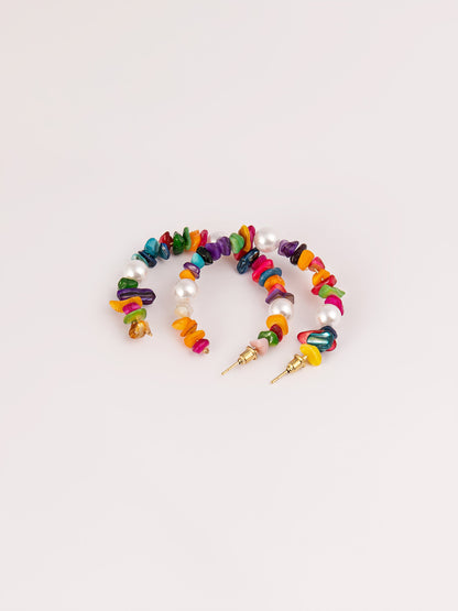 Limelight - Beaded C-Hoop Earrings