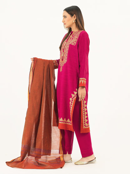 3 Piece Khaddar Suit-Pasted (Pret)