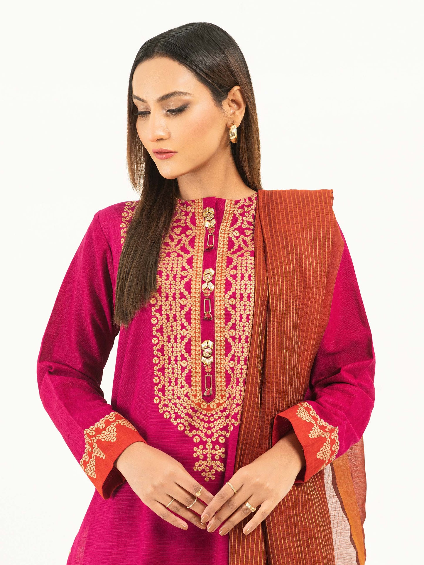 3 Piece Khaddar Suit-Pasted (Pret)