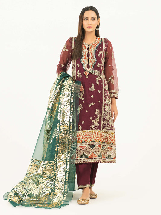 Limelight - 3 Piece Net Suit Embroidered (Pret)
