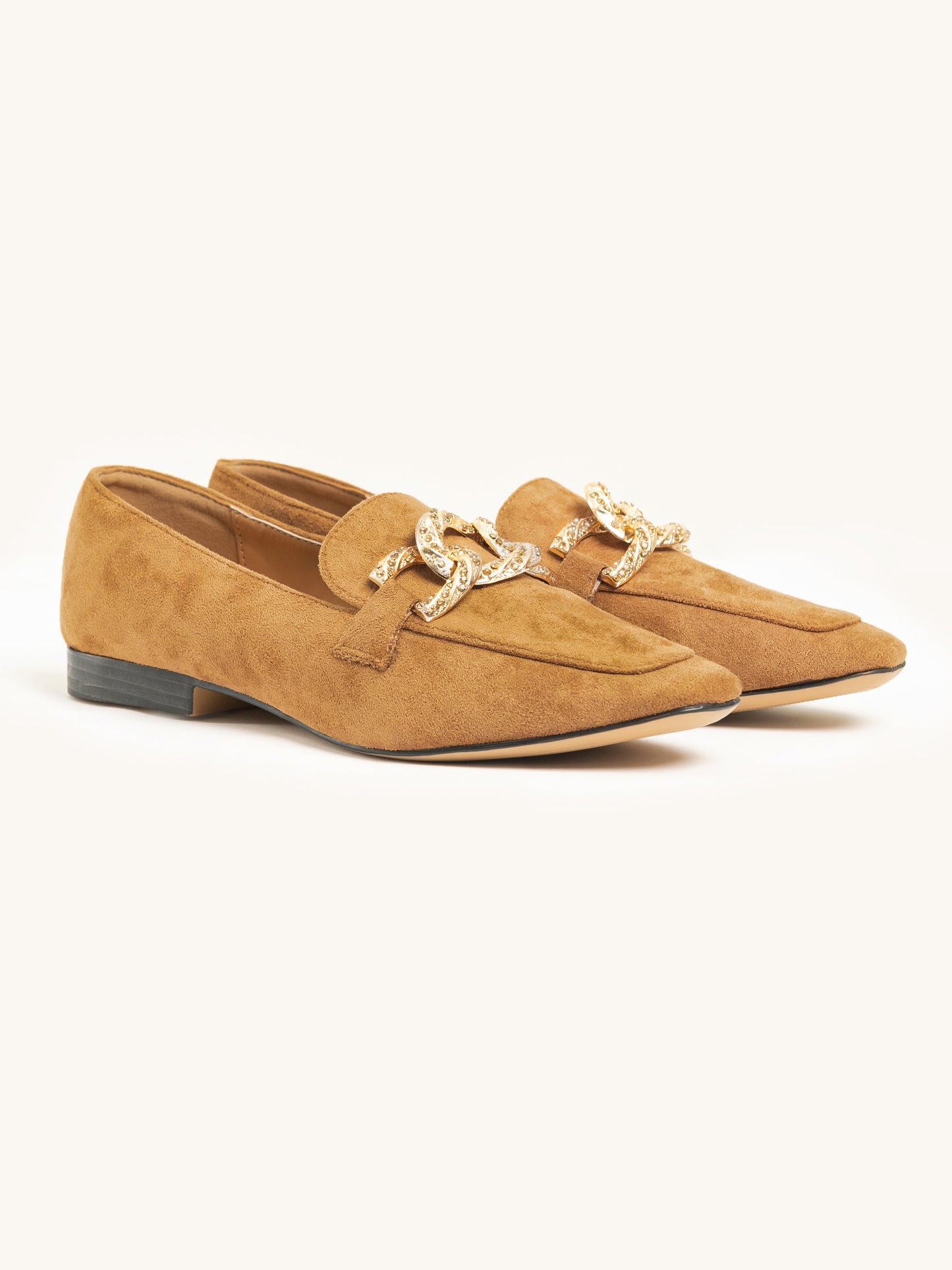 Embellished Suede Loafers