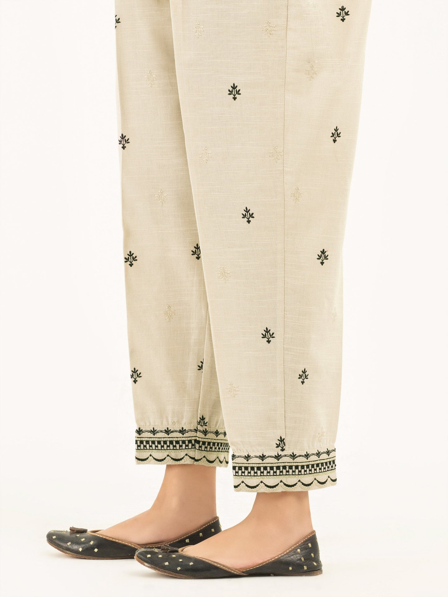 Embroidered Khaddar Trousers(Pret)