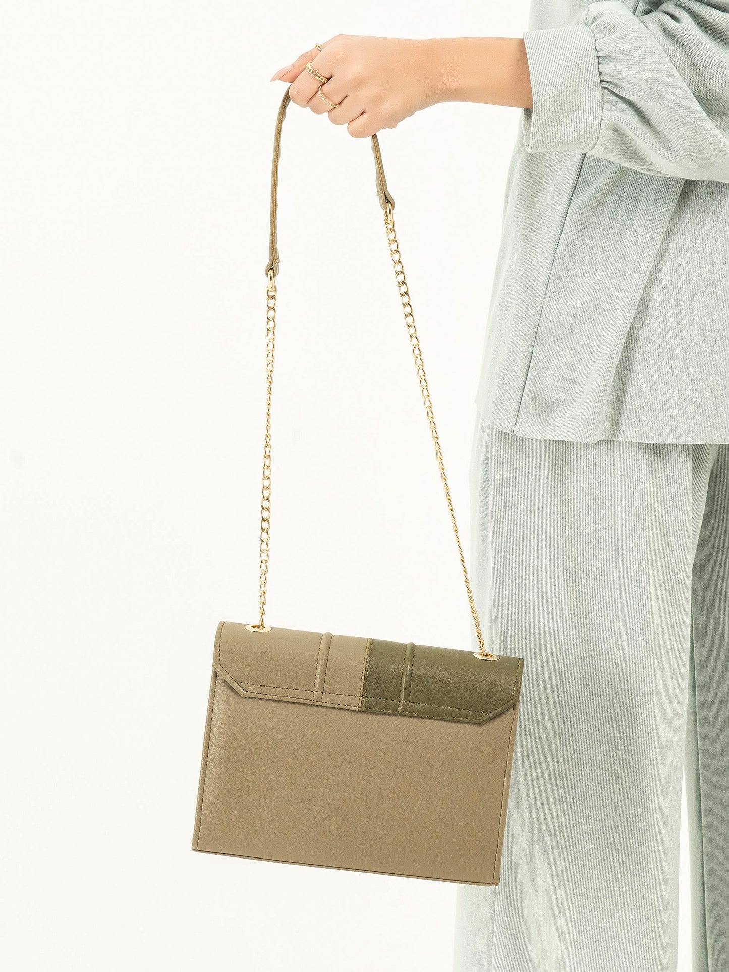 Two Tone Box Handbag