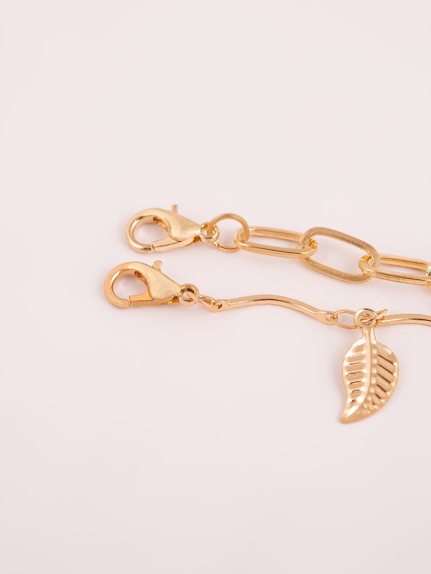 Leaf Charm Anklet Set