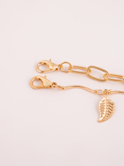 Leaf Charm Anklet Set