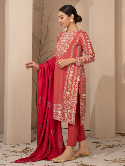 3 Piece Khaddar Suit-Pasted (Unstitched)